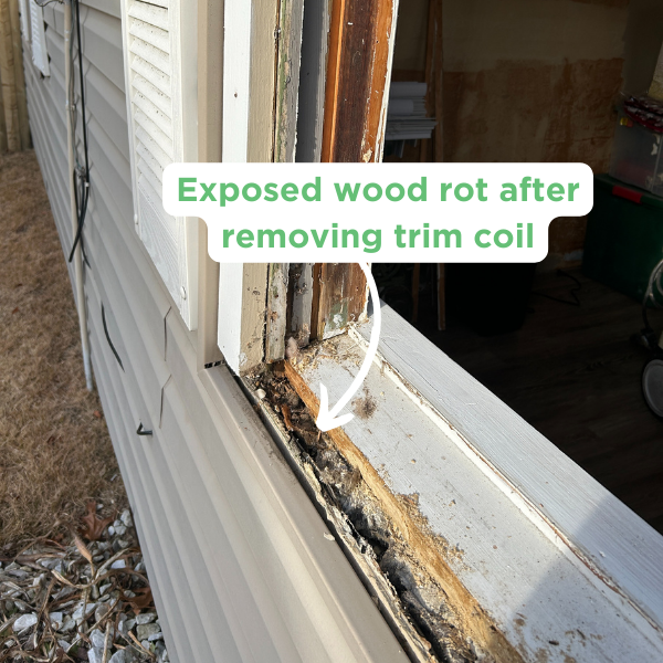 Wood Rot after Removing Trim Coil