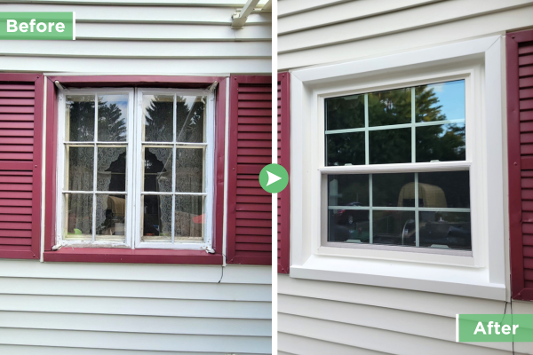 Wood Window to Vinyl Window Replacement