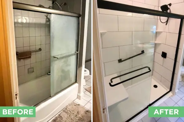 Tub to Walk-in Shower Conversion