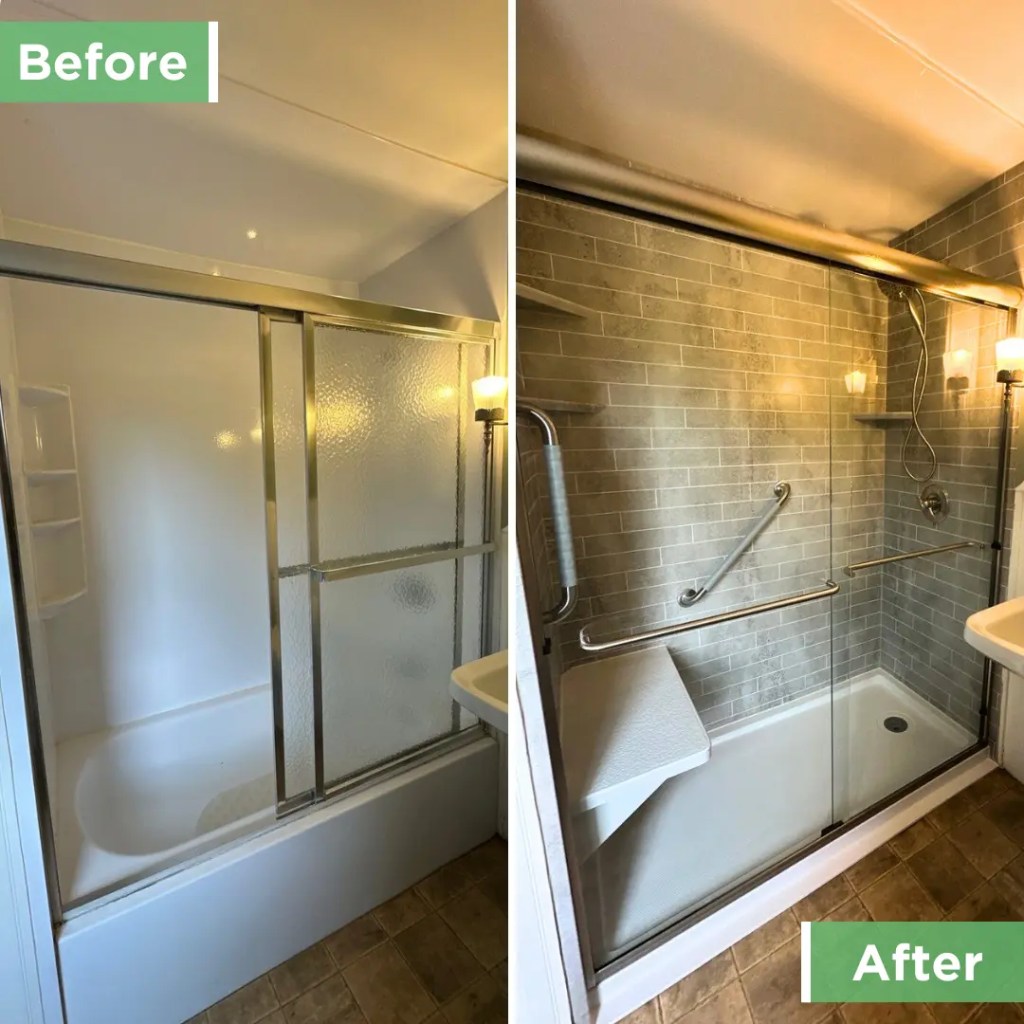 Tub to Walk-in Shower Installation