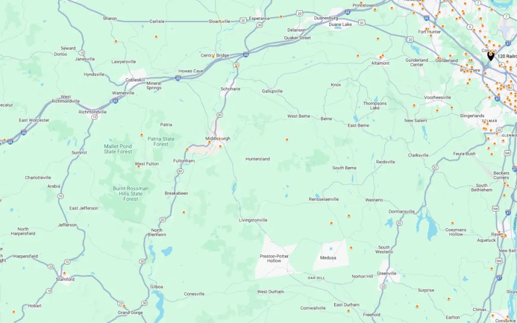 Yankee Home Schoharie County NY Completed Project Map