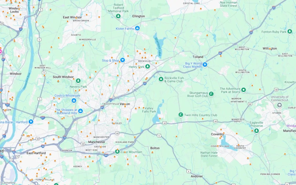 Yankee Home Tolland County CT Completed Project Map