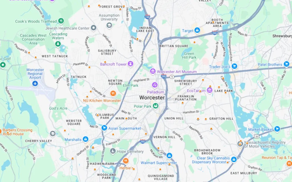 Yankee Home Worcester County MA Completed Project Map